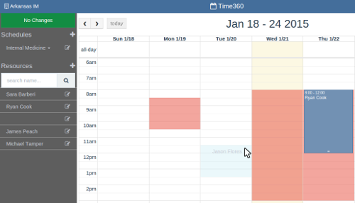 Time360's Innovative Scheduling Drag-and-Drop Interface